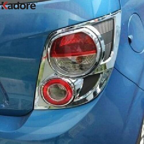 For Chevrolet Aveo Sonic 2011 2012 2013 2nd Ge Hatchback ABS Chrome Rear Light Lamp Cover Trim Taillight Frame Trims Car Styling