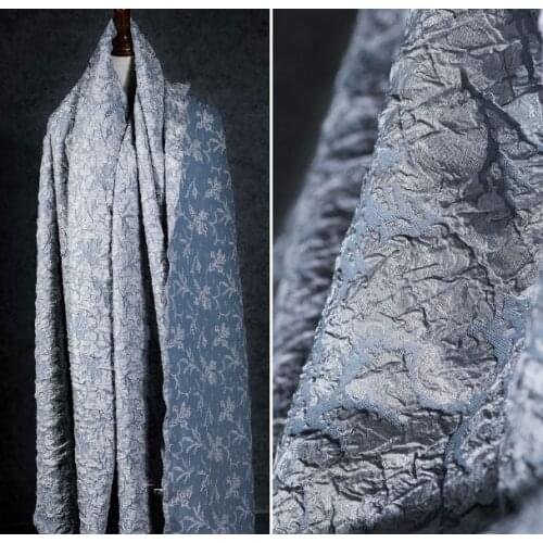 Haze blue reef jacquard three-dimensional texture gradient creative clothing fabric
