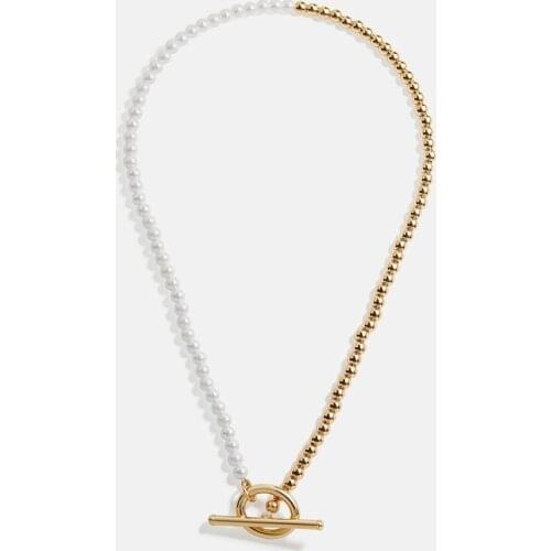 Gothic Imitation Pearl Beads Chokers Necklace for Women Gold Color Punk Collar Statement Lasso Pendant Necklace Wedding Jewelry