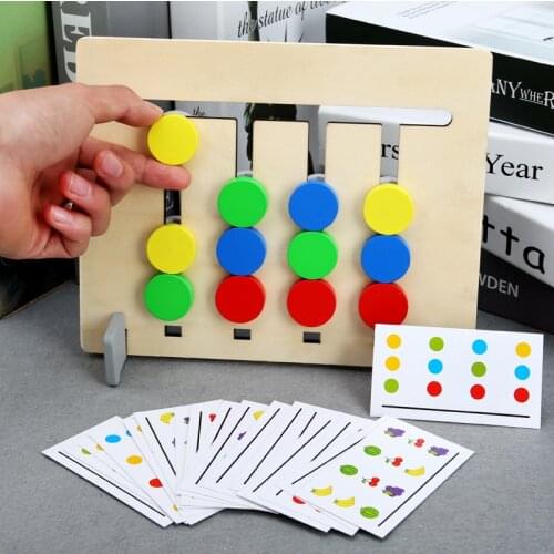 Montessori Toy Colors and Fruits Double Sided Matching Game Logical Reasoning Training Kids Educational Toys Children Wooden Toy