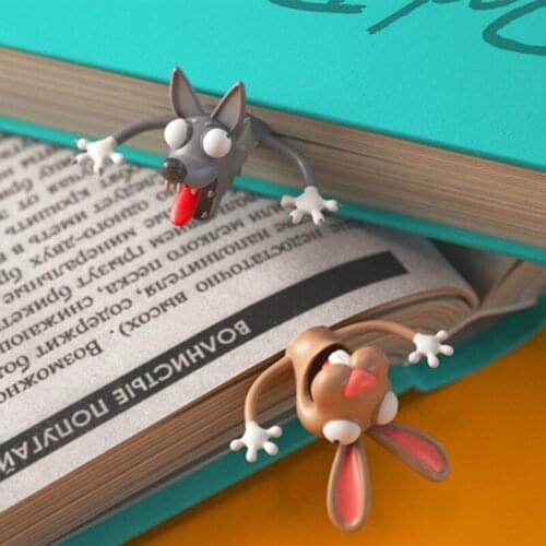 Creative 3D Cartoon Animal Bookmark Kawaii PVC Book Marks for Kids Girl Gift Office School Funny Stationery Gifts