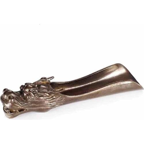 Creative Dragon Head Handmade brass tea spoon Kung Fu Copper Tea Scoop Black Tea Shovel Traditional Teaware Gift