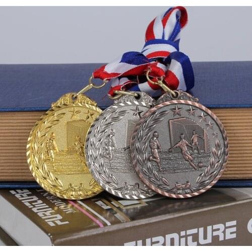 Gold Silver Bronze Soccer Ball Medal Football Medal Souvenir Zinc Alloy Official Football Match Adward Sport Competition Medal