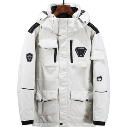 2020 New -30 Degrees White Duck Down Jacket Men Thick Winter Removable Hooded Warm Down Parka Waterproof Big Pockets Size 3XL
