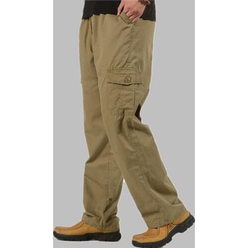 Plus Size 6XL High Quality Cotton Mens Cargo Pants Casual Baggy Tactical Pants Mens Pants Multi Pocket Military Long Trousers