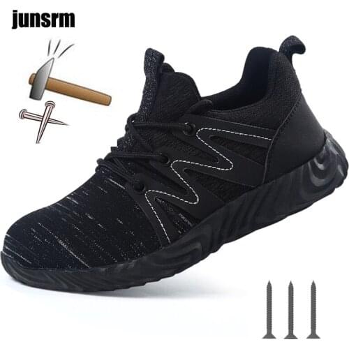 New safety shoes are not afraid of nails, steel head protection toe breathable lightweight soft work shoes indestructible