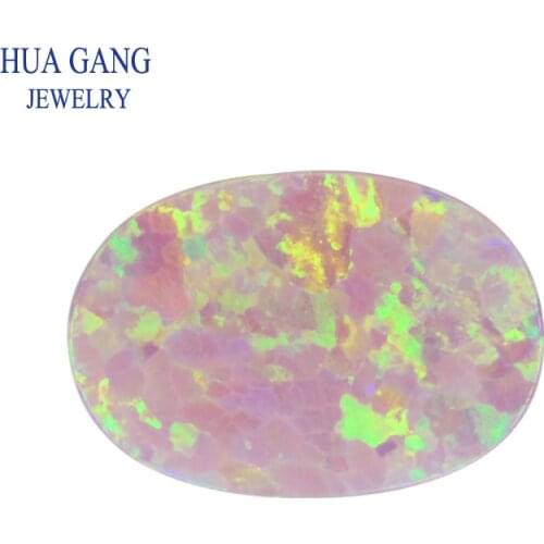 OP08 Red Opal Loose Stones Oval Shape Base Cabochon Created Opal Beads Semi-Precious Stones For Jewelry Making 3x5mm-10x14mmmm