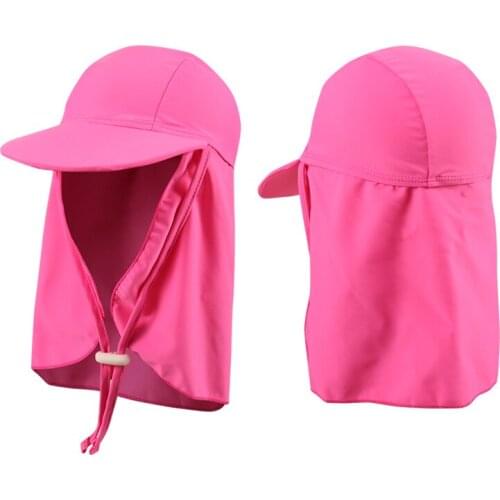 5-12Y Children Boys Girls Sun Hat New 2019 Kids Swimming Caps Head Neck Protection Caps Spf 50+ Swim Cap For Boy Girl G-jx13