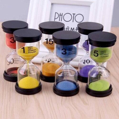 6pcs/set Hourglass Timer Sand Clock Timer 1 3 5 10 15 30mins for Christmas Party Favor Props Home Decor Xmas Gift Sand Timer