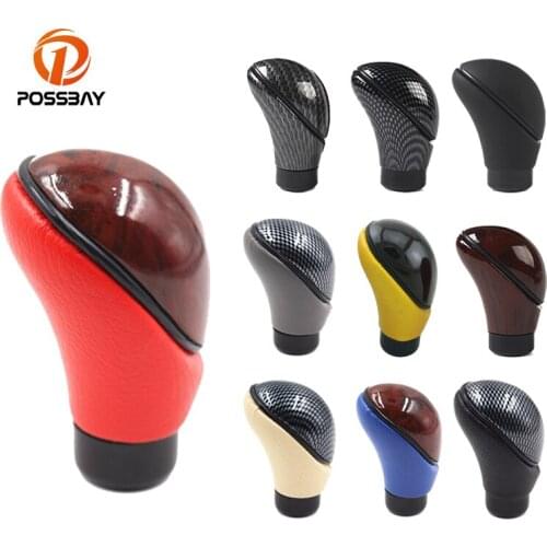 POSSBAY Universal Manual Gear Shift Knob Artificial Peach Wooden Car Gear Shift Knob Head Handball Handbrake Covers Auto Parts