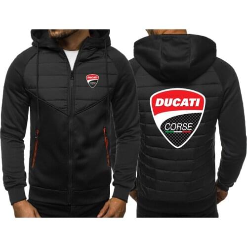 Ducati Logo Down Jacket 2021 Thicken Hooded Long Sleeve Down Zipper Coat Men Winter Popular Jacket Casual Outwear Hoodies