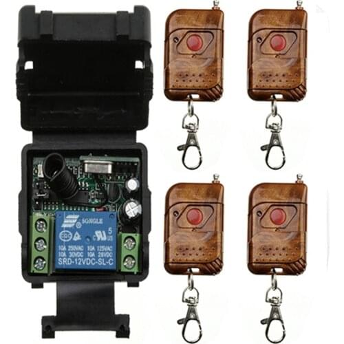 Mini Wireless RF Remote Control Light Switch 10A Relay Output Radio DC 12V 24V 1 CH Channel 1CH Receiver Module +Transmitter
