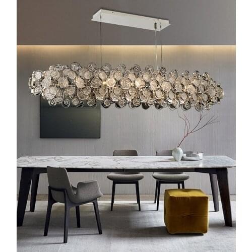 Postmodern light luxury decorative lamp creative personality long style restaurant dining room bar chandelier