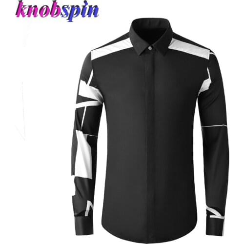 100% Pure Cotton Shirt Men Brand design Long Sleeve Patchwork Slim Business Male Dress Shirts Plus Size Camisas masculina