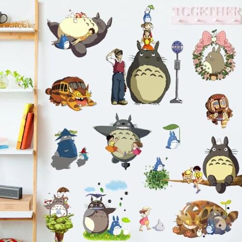 Cartoon Miyazaki Hayao TOTORO Wall Sticker Baby Home Decoration Anime Posters Wall Decal Art Game Wall Paper Kids Nursery