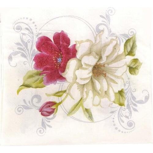 50% HOT SALE 20Sheets 2 Layers 33x33cm Floral Print Paper Napkin for Wedding Party Decoration Paper Napkin