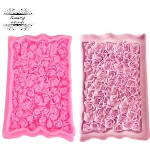 Mini flower pattern silicone mold simulation flower texture wedding cake decorating tool polymer clay tool cake mold