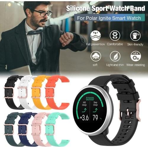 Silicone Strap Sport Waterproof Bracelet Band For Polar Ignite Smart Watch Wristband Watch Band Smartwatch Strap Accessories