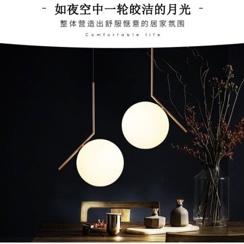 Scandinavian post-modern minimalist living room dining room pendant lamp bar creative personality Crescent light pendant lights