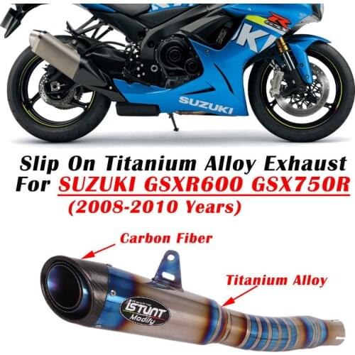 Slip On For SUZUKI GSXR600 GSX750R 2008 - 2010 Years Titanium Alloy Exhaust Motorcycle Escape Muffler Modiifed Middle Link Pipe