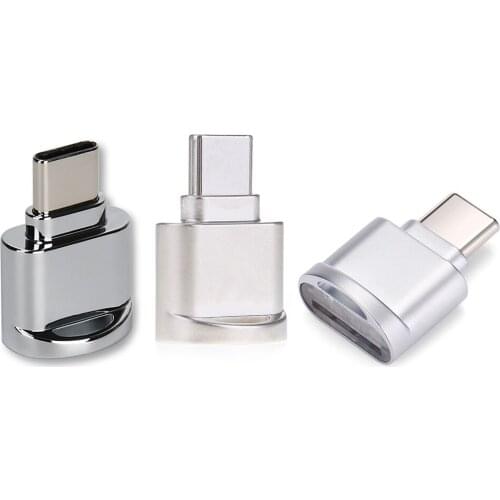 USB Type C Card Reader Aluminum Alloy TF Flash Memory Card Reader OTG Adapter for MacBook Windows