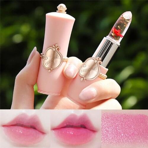 Moisturizer Lip Gloss Transparent Jelly Flower Lipstick Temperature Color Change Waterproof Makeup Lip Balm Cosmetic Makeup Tool