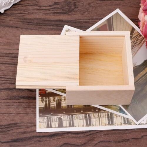 YYSD Handmade Jewelry Storage Box Wood Plain Candy Case Ring Organizer Crafts Case