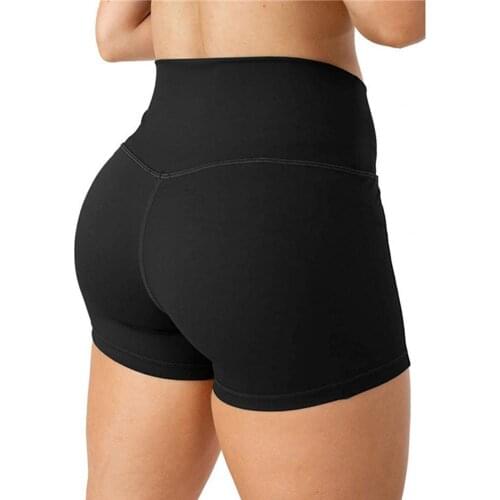 Womens Shorts 2021 Summer High Waist Solid Color Skinny Cross Waist Hip Lift Workout Yoga Sports Shorts