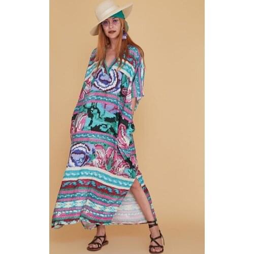 Turquoise Color Long Spring Authentic Viscose Fabric Craft Boho Dress 2021 Womens New Fashion Plus Size Clothing Xs To 6xl