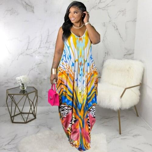 Aesthetic Print Summer Beach Floor Length Dress Spaghetti Strap Sleeveless Holiday Dresses Vintage Ladies Backless Vestidos