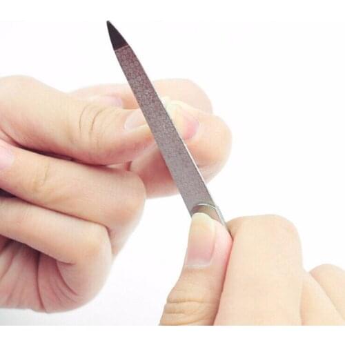 1 PCS 12 x 1 x 0.1cm Dual Sided Stainless Steel Metal Nail Art File Manicure Pedicure Tool Nail Art