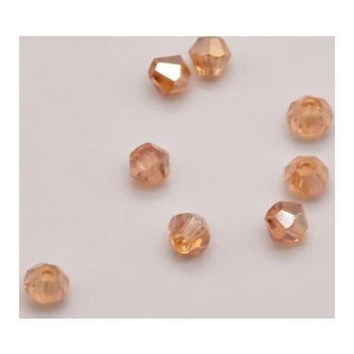 100Pcs/Lot 4mm Medium Amber Ab Stained Glass Rhombus Loose Beads Beaded For Making Diy Jewelry Necklace Accessories JA0191