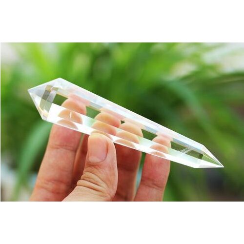 12 Sided Vogel Style Natural Clear Quartz Crystal Wand DT Point Healing