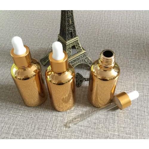 30ml glass dropper bottle w golden plated 1 oz empty refillable cosmetics bottles makeup storage perfume small sample bottles