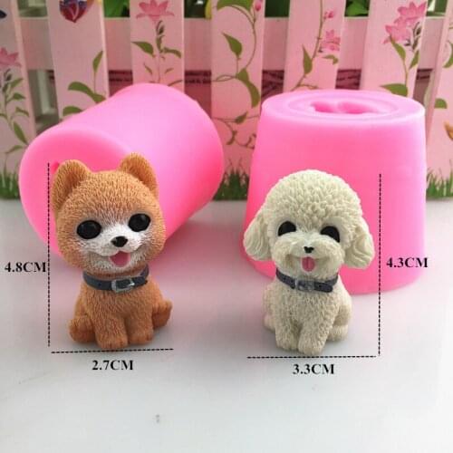 3D Lovely Hiromi Teddy Dog Silicone Cake Mold DIY Craft Tools Handmade Jelly Pastry Scented Candle Mousse House Office Decor