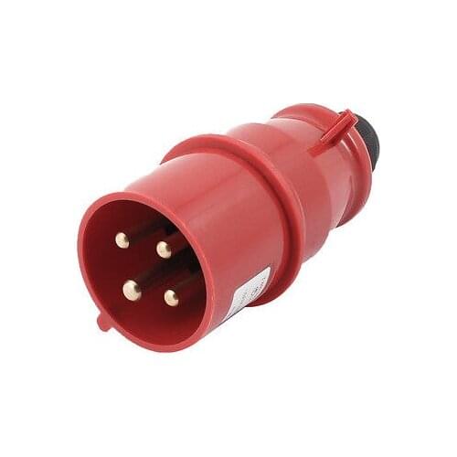 AC 380-415V 32A IP44 3P +E IEC309-2 Industrial Plug Conector Red Black