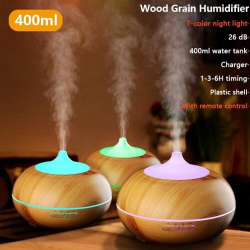 Aromatherapy Essential Oil Diffuser Wood Grain Air Humidifier Cool Mister distributor aroma electric for home with LED Light