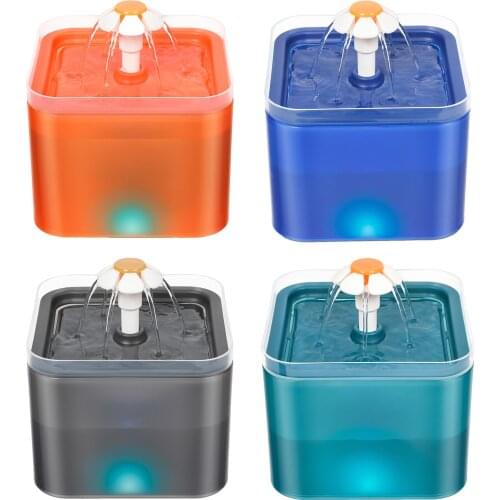 2L Automatic Pet Cat Water Fountain With LED Dog Cat Automatic Drinking Fountain Dispenser Mute Water Dispenser Container Bowl