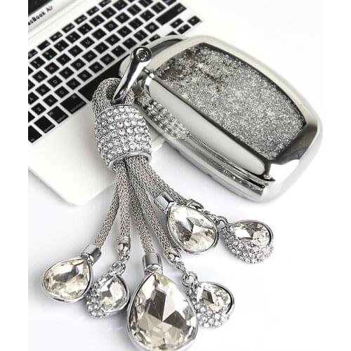 Quicksand TPU Car Key Case Cover For Hyundai Tucson Creta ix25 i10 i20 i30 Verna Mistra Elantra 2015-2018 Car Styling Keychain