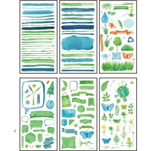 Green light decorative sticker(1pack=6pieces)