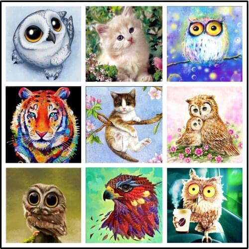 DIY 5D Full Square/Round Diamond Painting Mosaic Cartoon Cute Pet Animals Handmade Diamond Cross Stitch Set Diamond Embroidery