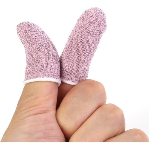 1 Pair Breathable Game Controller Finger Cover Sweat Proof Non-Scratch Sensitive Touch Screen Gaming Finger Thumb Sleeve Gloves