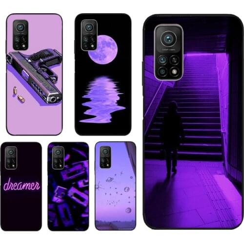 Purple Aesthetic Case For POCO X3 Pro F3 M3 Back Cover Coque Funda For Xiaomi Mi 11 Lite Ultra Pro 10T 9T