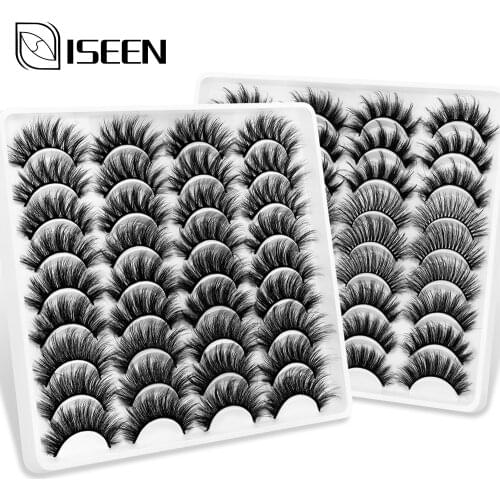 ISEEN 5/8/18 Mink Eyelashes Black Band Eye Lashes Crisscross False Eyelashes Handmade Dramatic Lashes Upper Lash