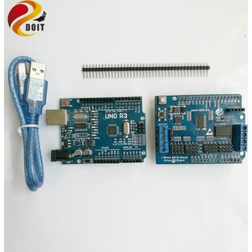 WIFI Control Kit with UNO R3 Development Board+Motor Drive Shield Board for Arduino Robot Arm Smart Tank Car Chassis DIY RC kit