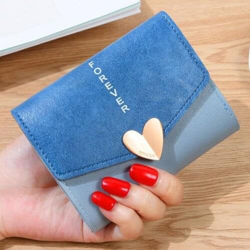 Short Wallets Coin Purse ID Cards Holder Woman Purses Girls Wallet Burse Lady Purses Clutch Heart Moneybags Notecase Pocket Bags