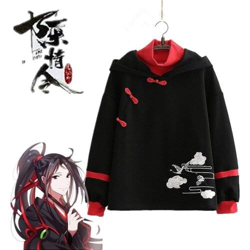 Anime Mo Dao Zu Shi Cosplay Costumes The Untamed Wei Wuxian Cosplay Lan Wangji Harakuju red Hoodies Sweatshirts For Women