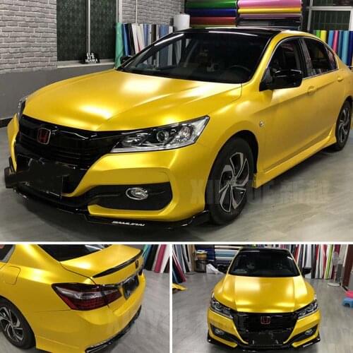 Matte Metallic Yellow Car Vinyl Wrap Film PVC Decals Stickers Sheet Phone Laptop Sticker More Size Options