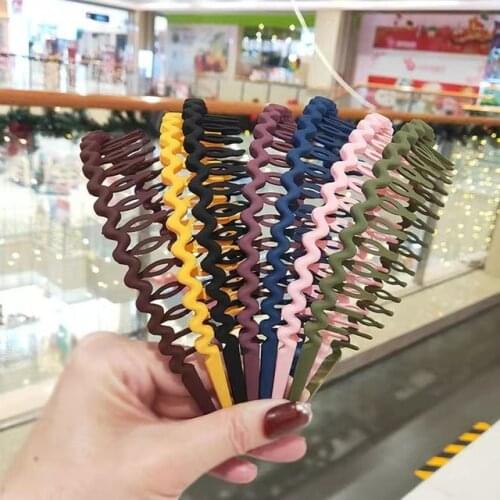 Fashion Simple Headdress Solid Color Resin Hair Comb Hairbands Headband Hair Hoop Bezel With Teeth Hair Accessories For Women