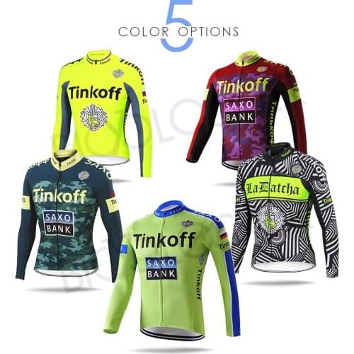 Winter Cycling Jersey Mens SAXO BANK Pro Team Jacket Thermal Fleece Long Sleeve Ropa Ciclismo Quick-dry MTB Clothing Keep Warm
